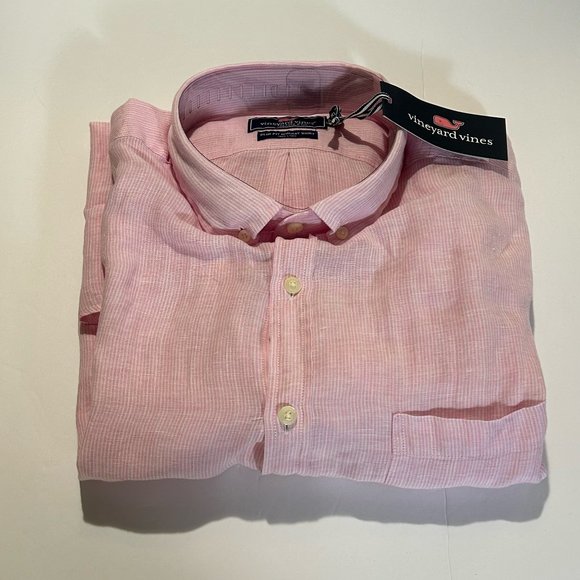 VINEYARD VINES: MEN'S SLIM FIT SLIM PARADISE LINEN MURRAY LS SIZE: XL - Picture 1 of 4